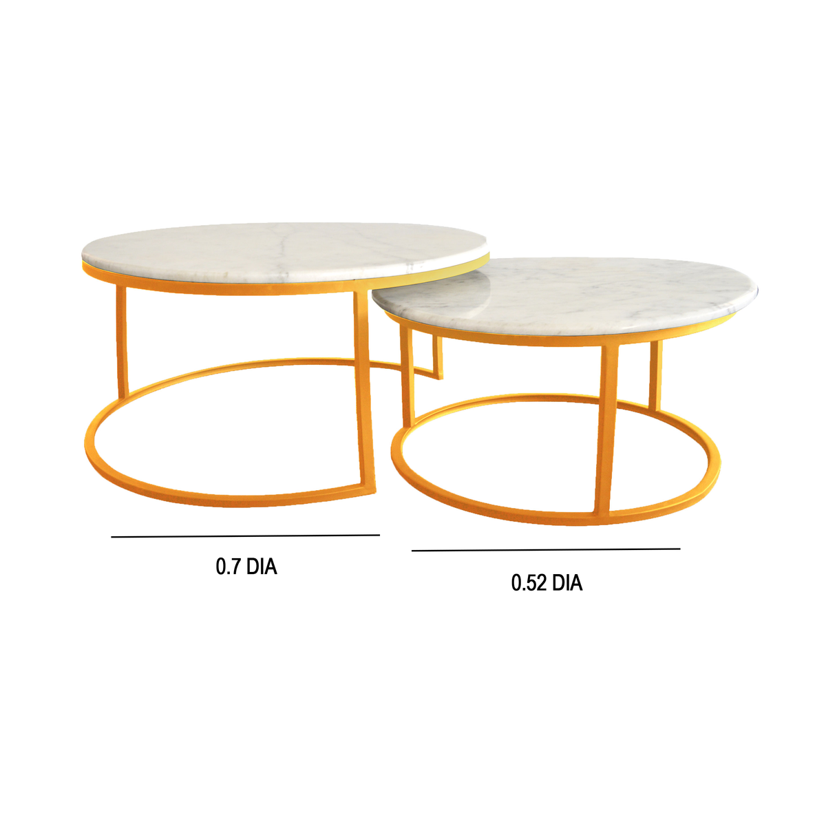 Round twin set tables 0.7*0.52 diameter