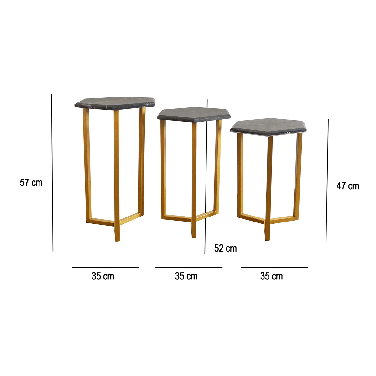Hexagonal 3-set tables golden
