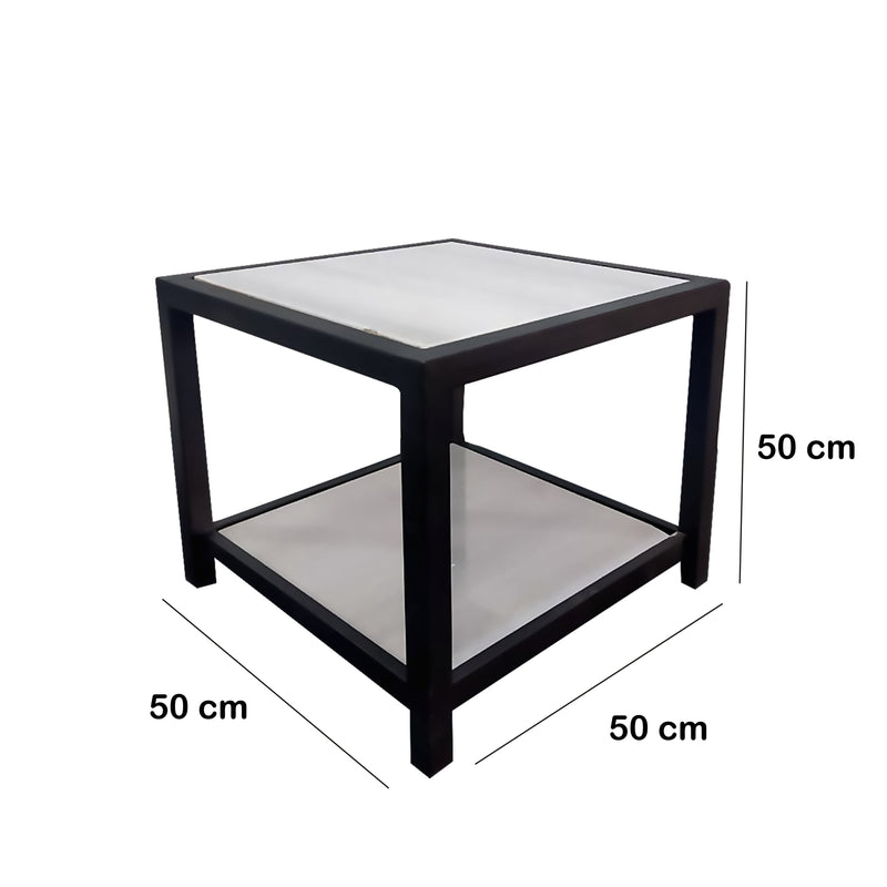 Square double marble table-50*50cm